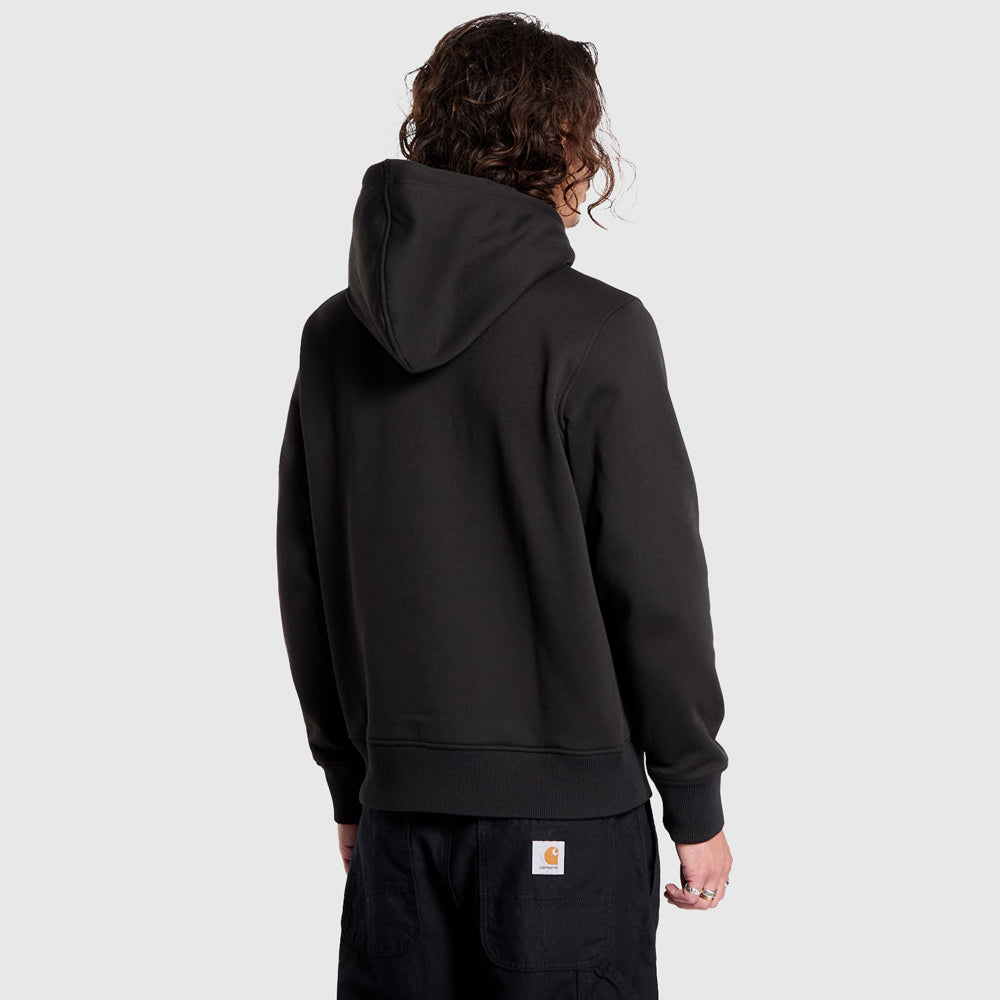 Tape Zip Through Hoodie - Black