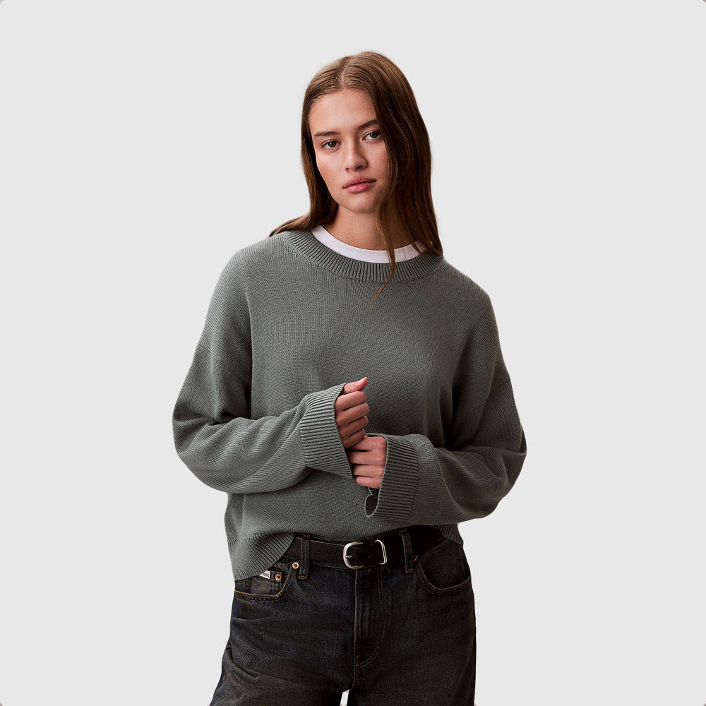 Calvin Klein Long Sleeve Sweater - Green |ThirdBaseUrban
