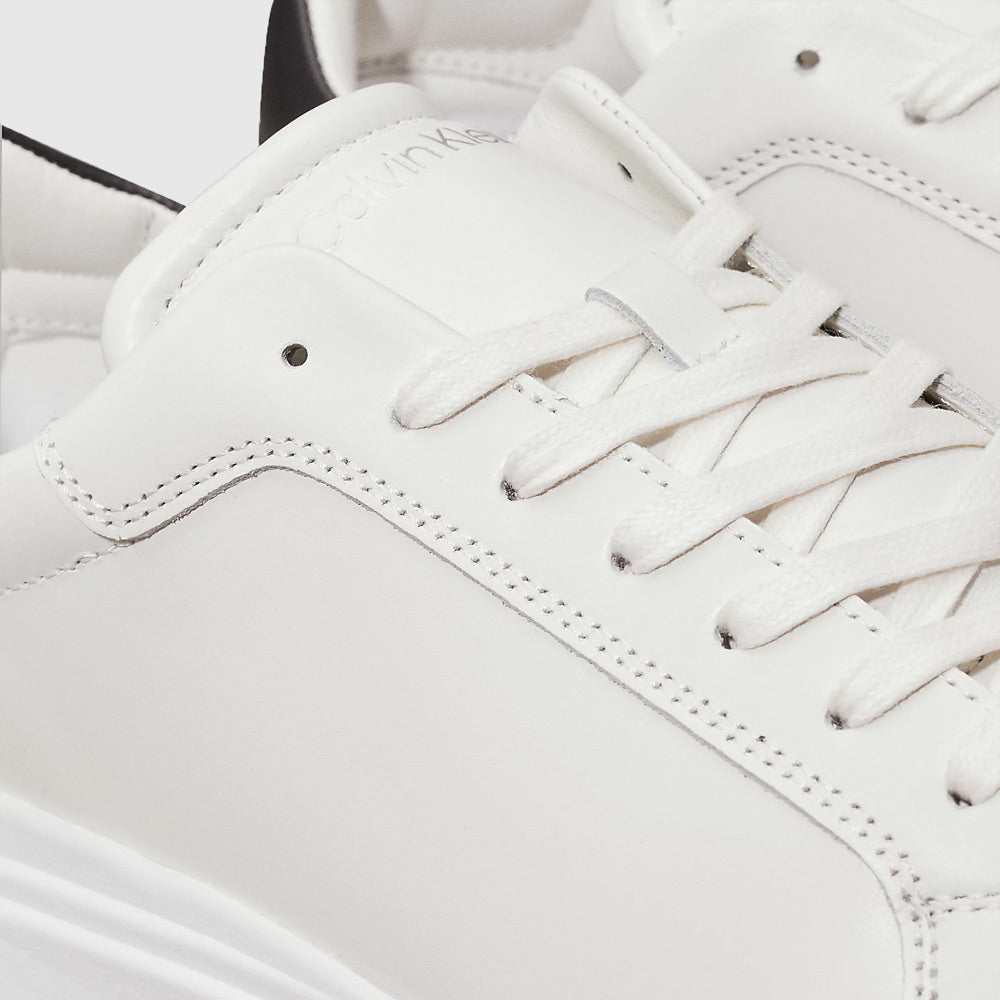 Low Top Lace Leather Sneaker - White