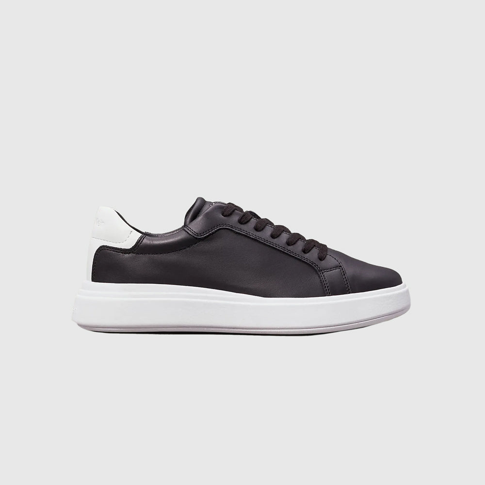 Calvin Klein Leather Low Top Sneaker - Black |ThirdBaseUrban