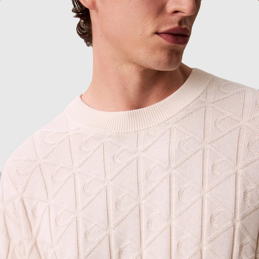 Aop Cotton Sweater - Offwhite