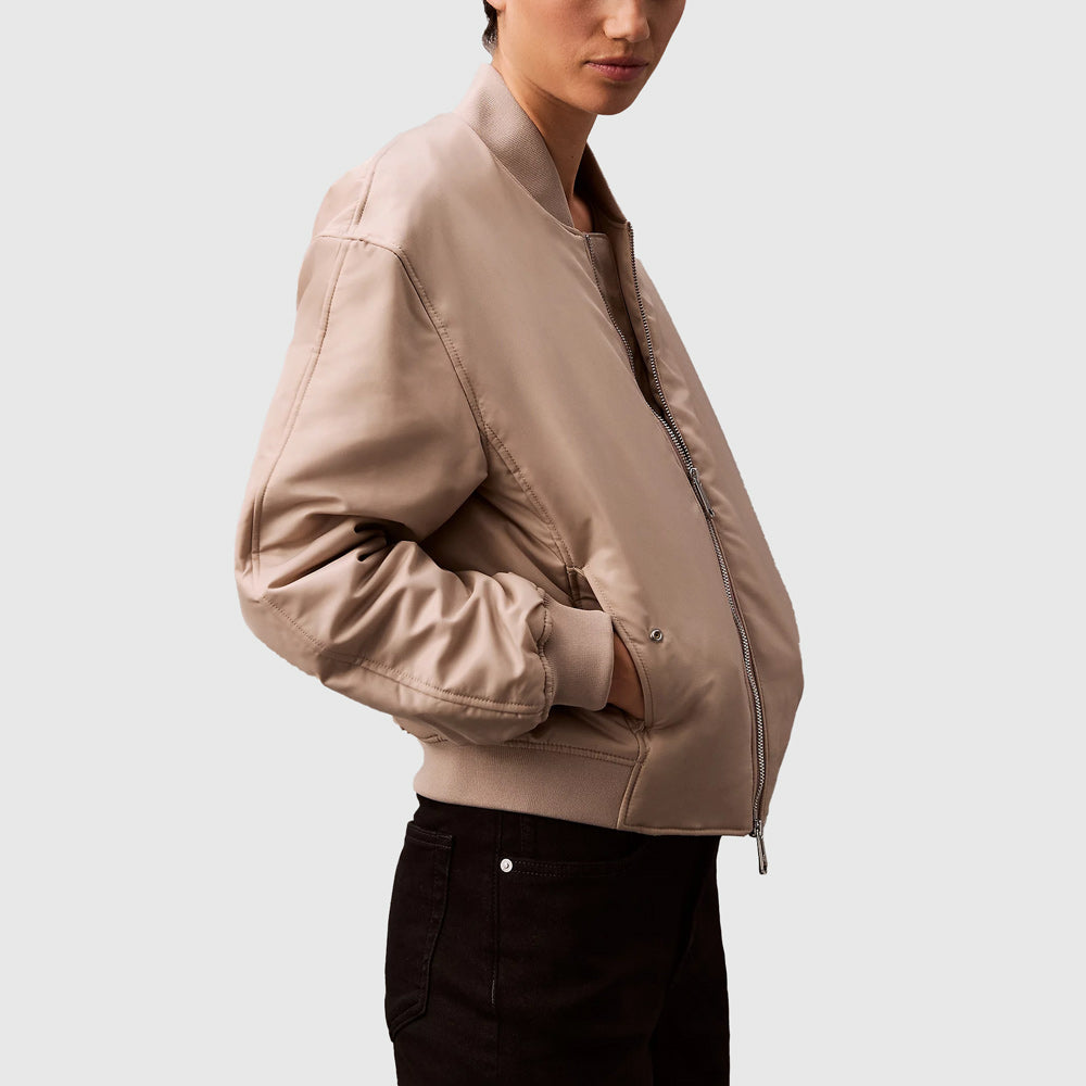 Filled Nylon Bomber - Brown