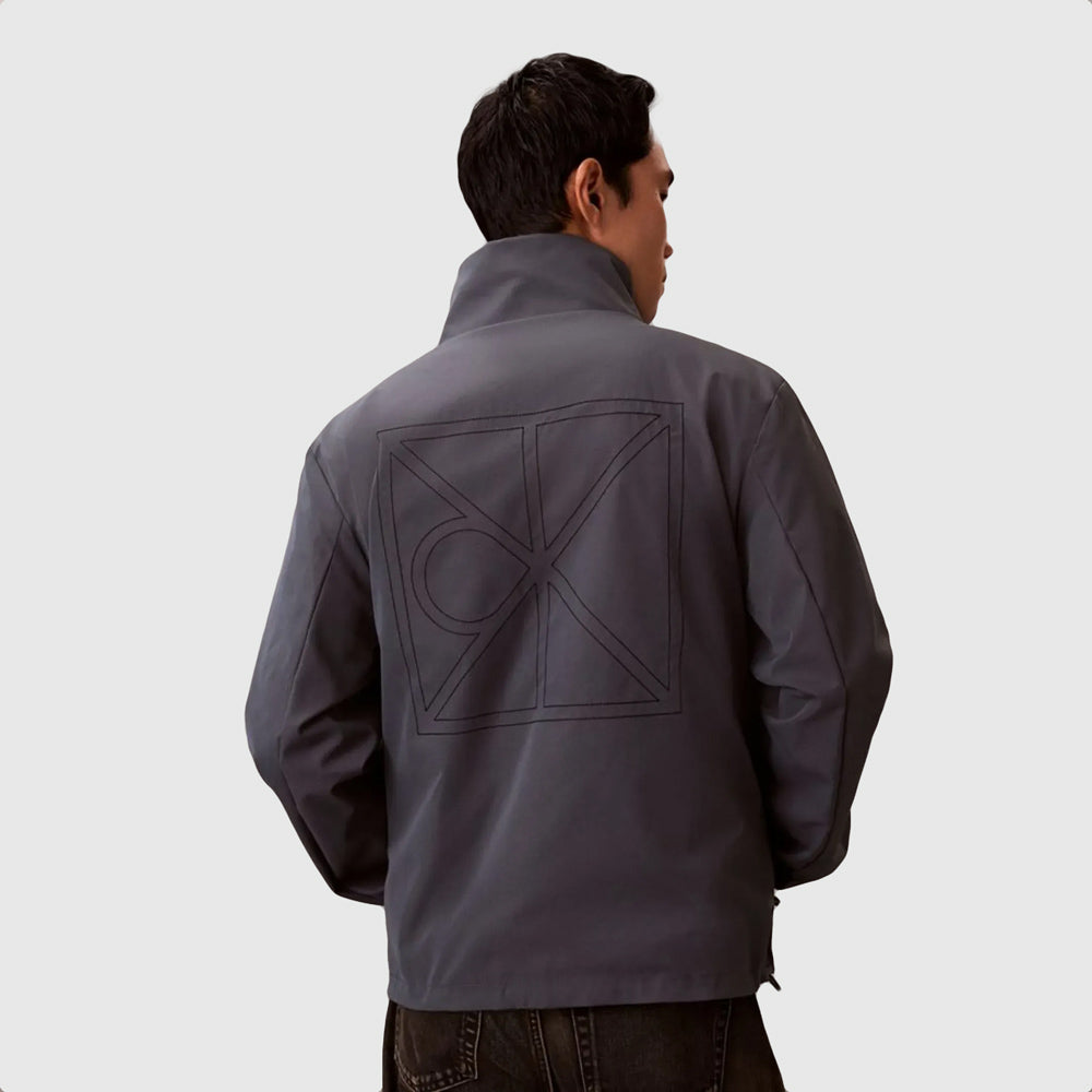 Nylon Aop Unfilled Reversible Jacket- Black