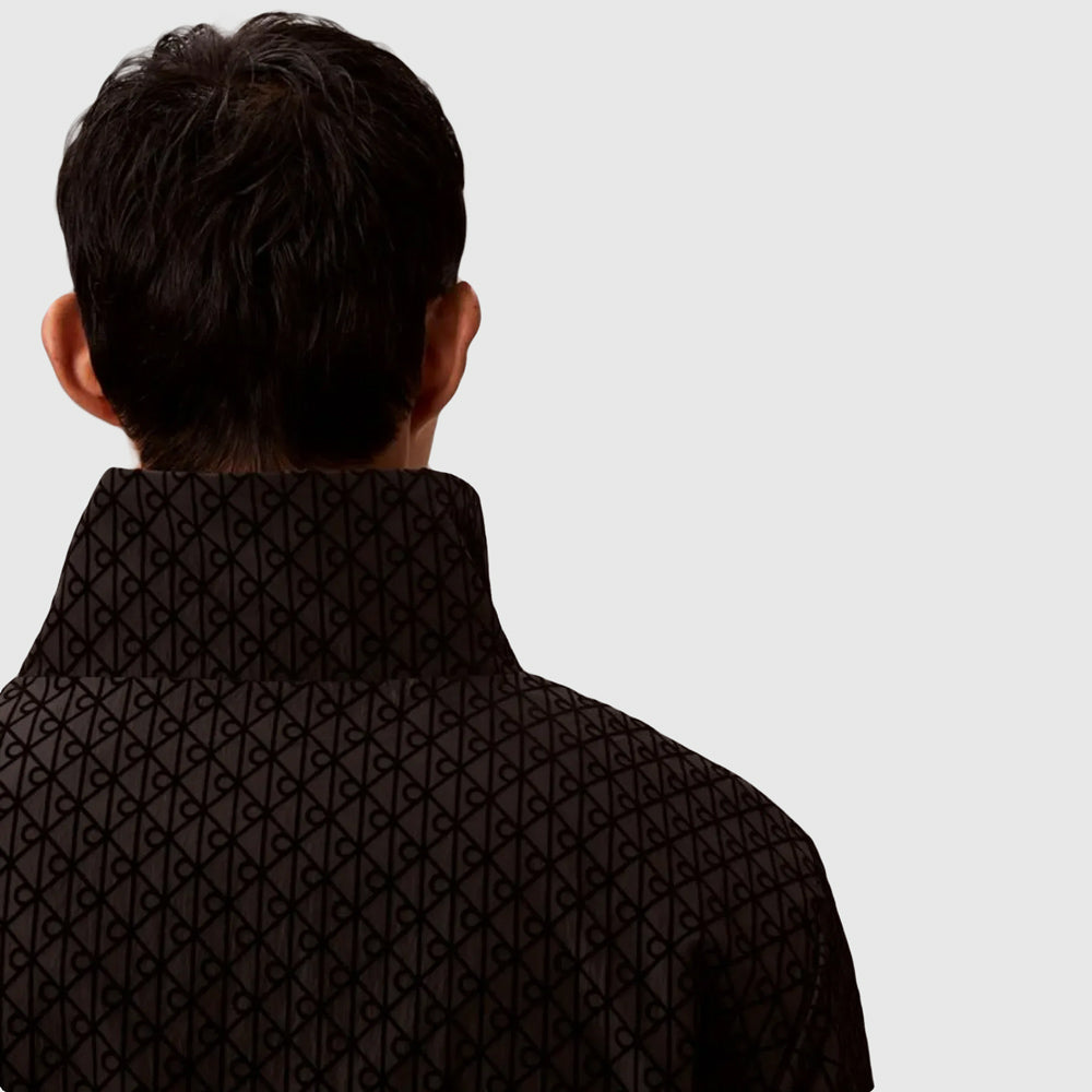 Nylon Aop Unfilled Reversible Jacket- Black