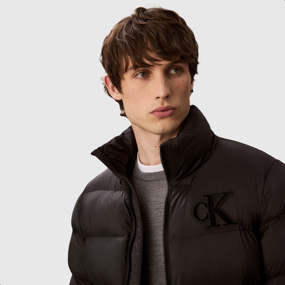 Nylon Monogram Puffer - Black