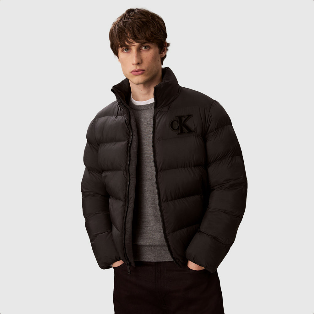 Calvin Klein Nylon Monogram Puffer - Black |ThirdBaseUrban