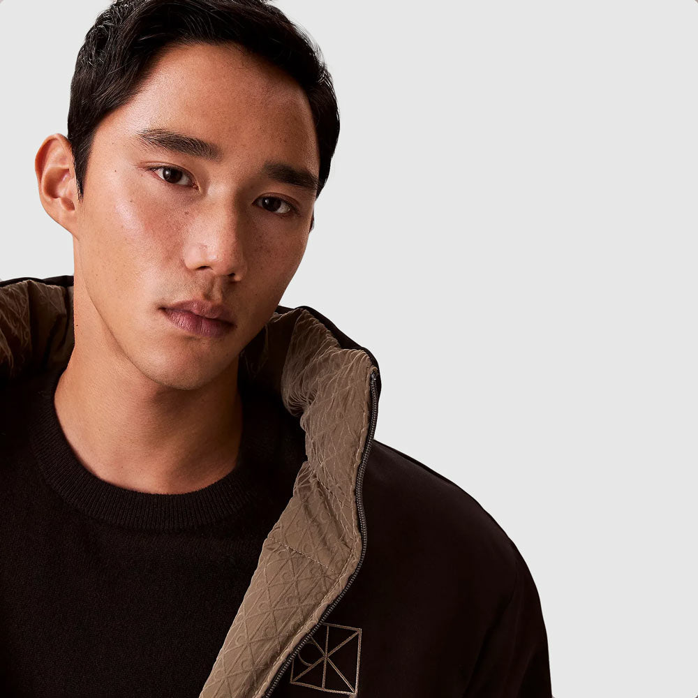 Reversible Aop Down Puffer Jacket - Black Multi