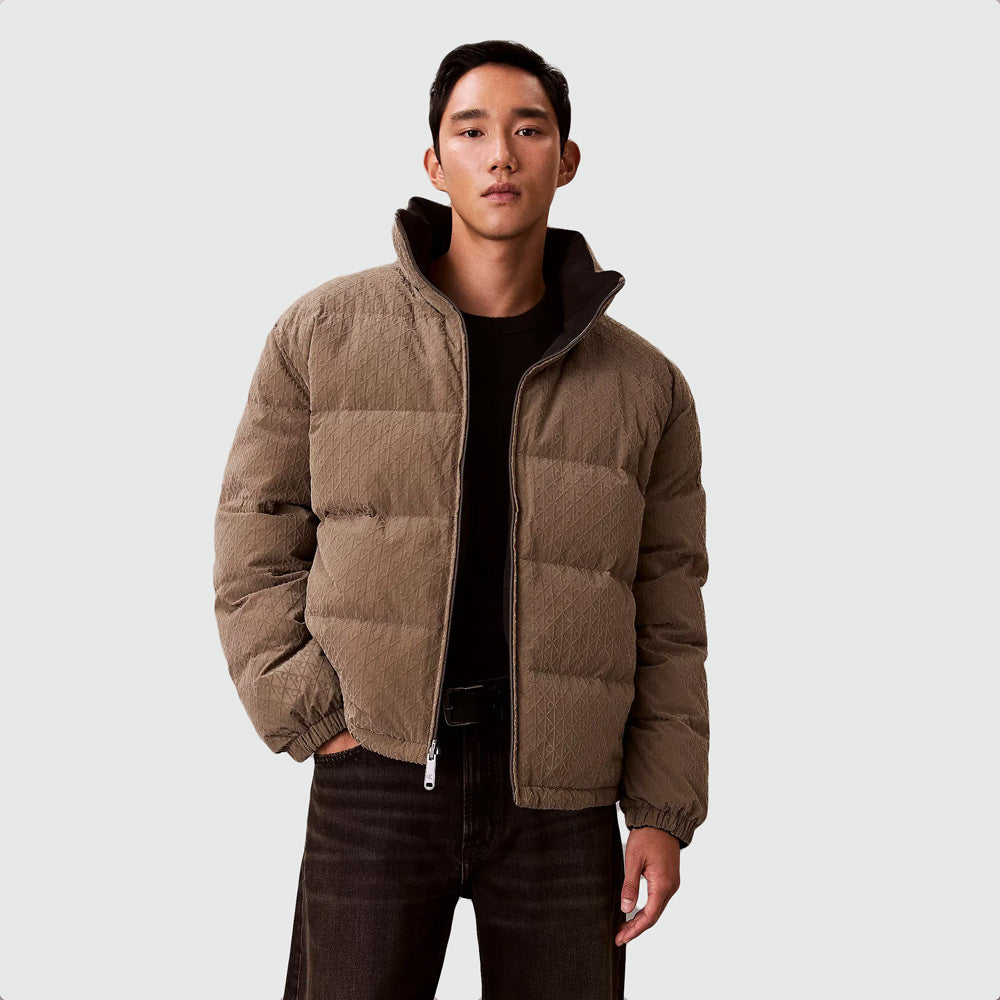 Calvin Klein Reversible Aop Down Puffer Jacket - Black Multi  |ThirdBaseUrban