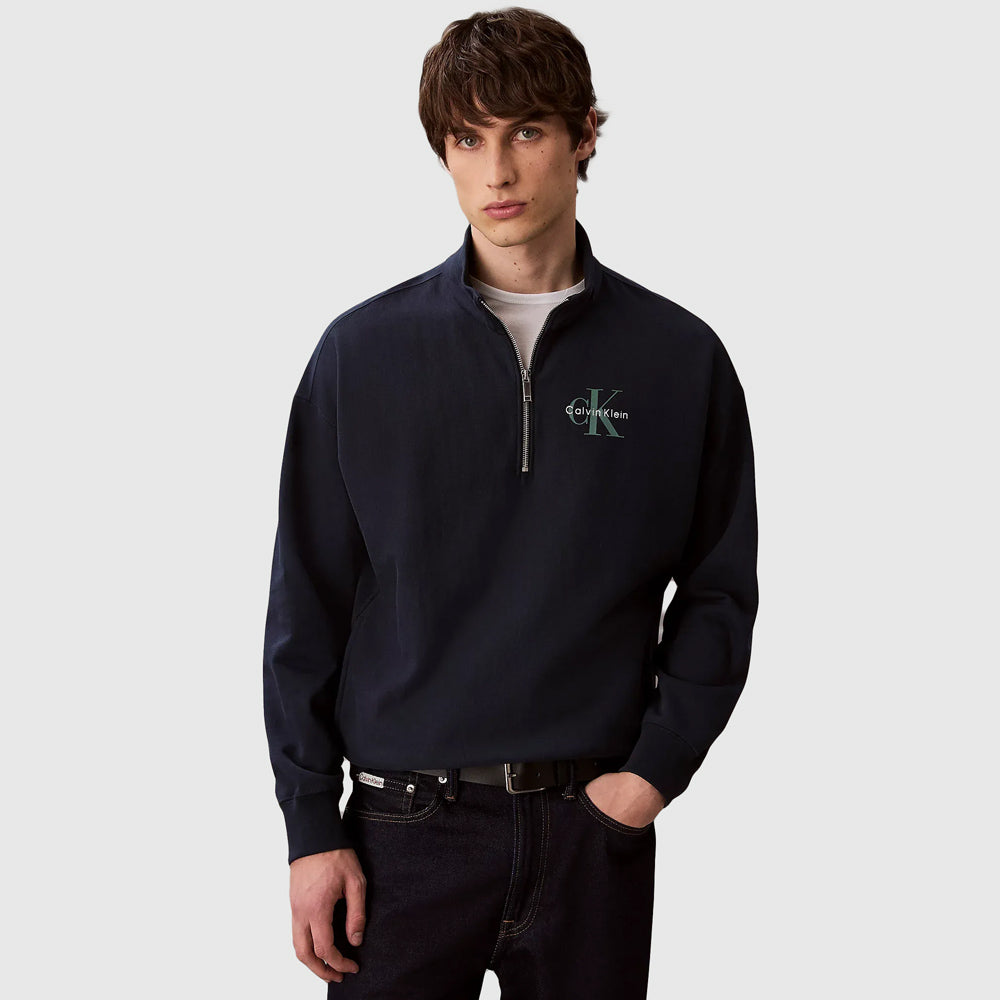 Calvin Klein Premium Terry Sweater - Navy |ThirdBaseUrban