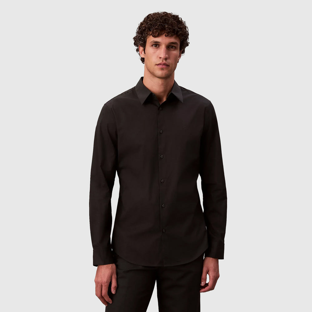 Calvin Klein Solid Slim Shirt - Black |ThirdBaseUrban