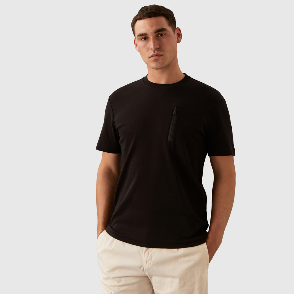 Calvin Klein Lux Tech Zip T-Shirt - Black |ThirdBaseUrban