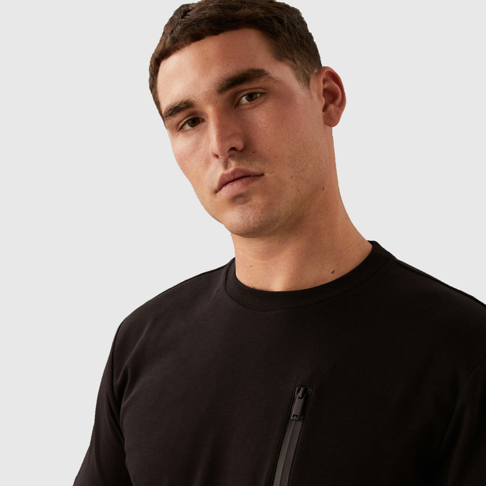 Lux Tech Zip T-Shirt - Black