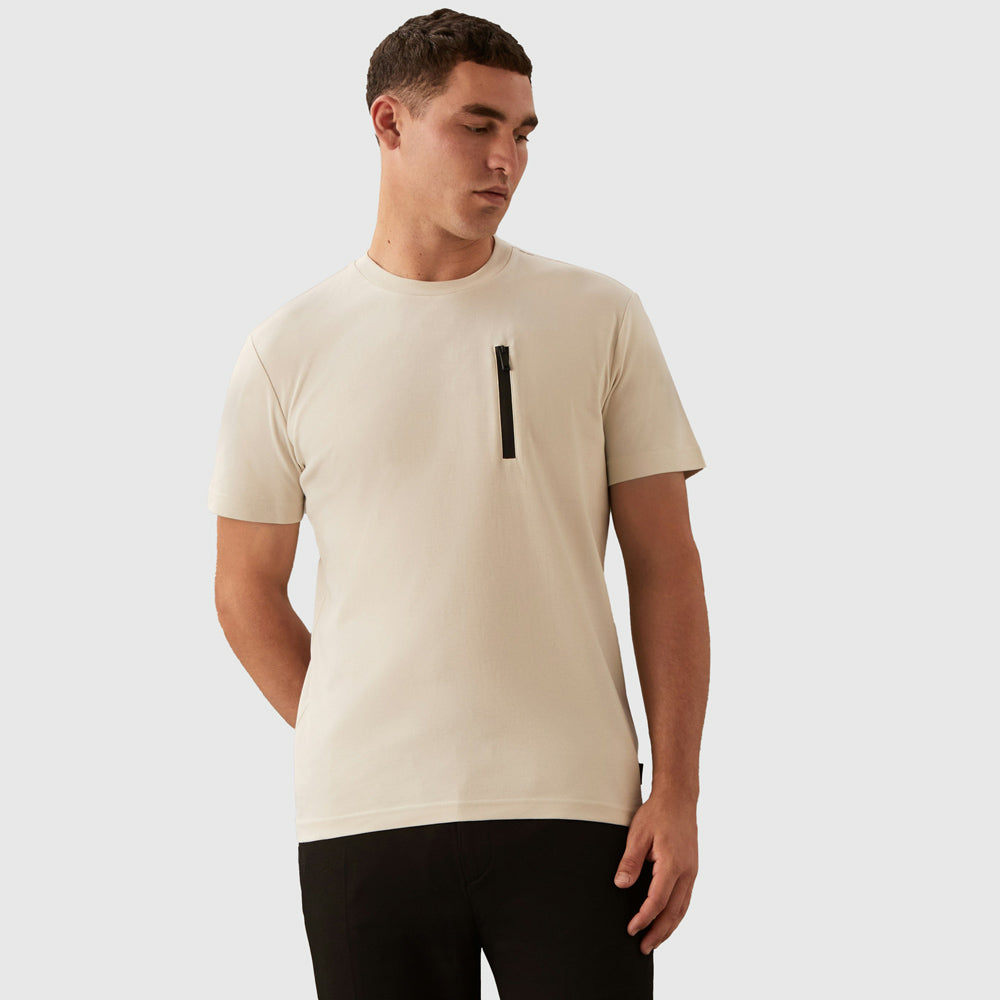 Calvin Klein Lux Zip Pocket T-Shirt - Offwhite |ThirdBaseUrban