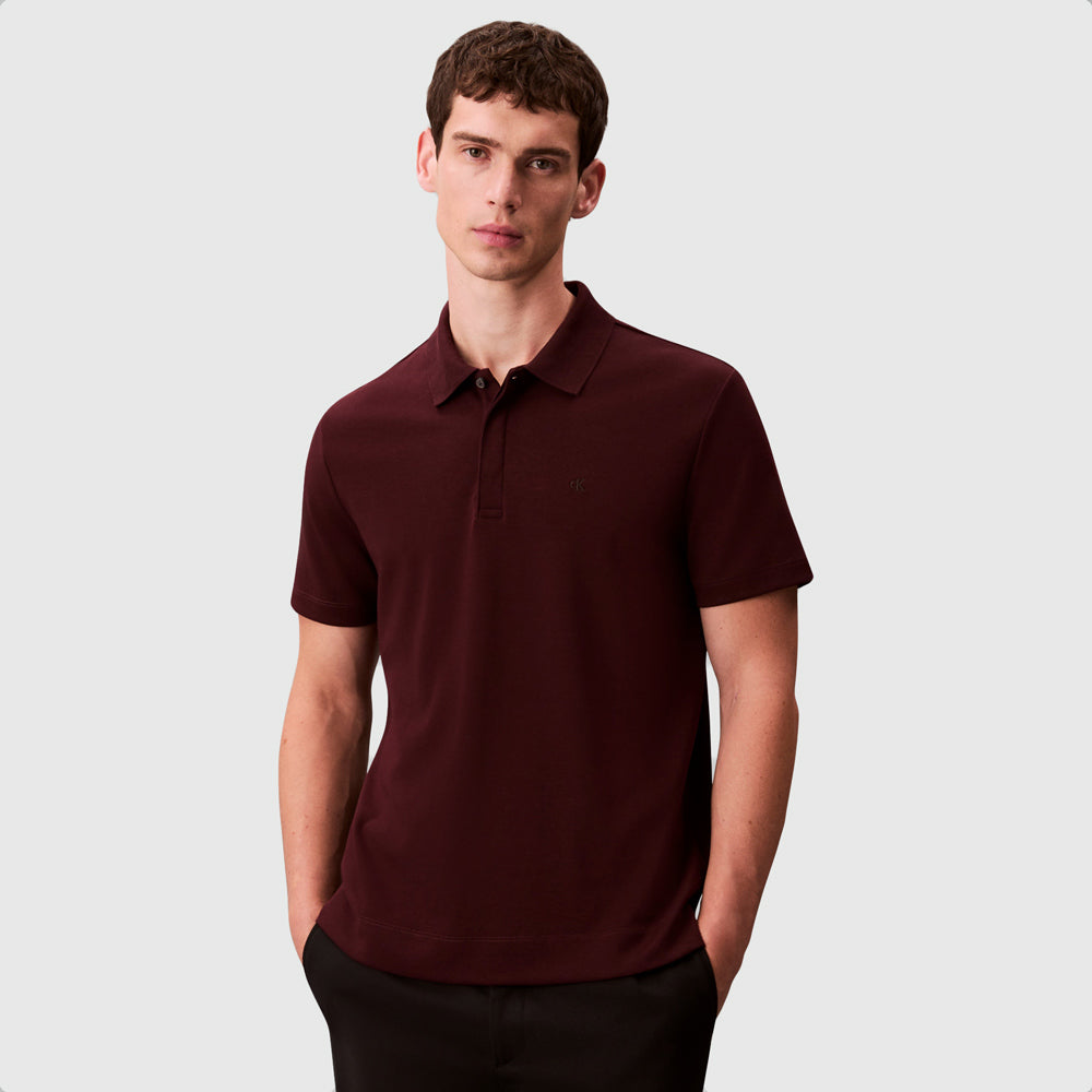 Calvin Klein Luxe Cotton Interlock Golfer - Brown |ThirdBaseUrban