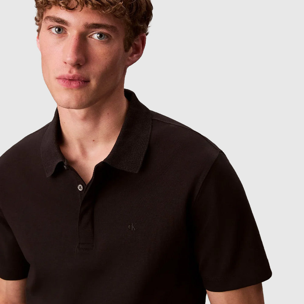 Luxe Cotton Interlock Golfer - Black