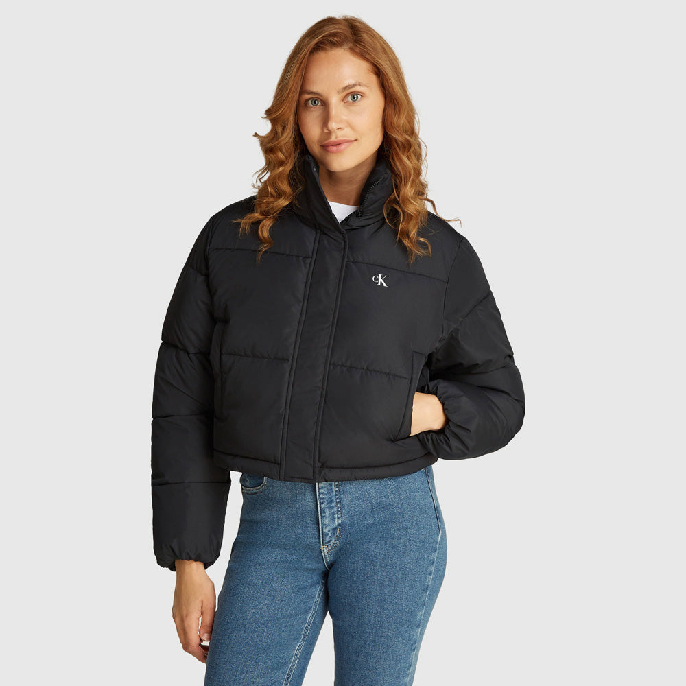 Calvin Klein  Cropped Puffer  Jacket - Black  |ThirdBaseUrban