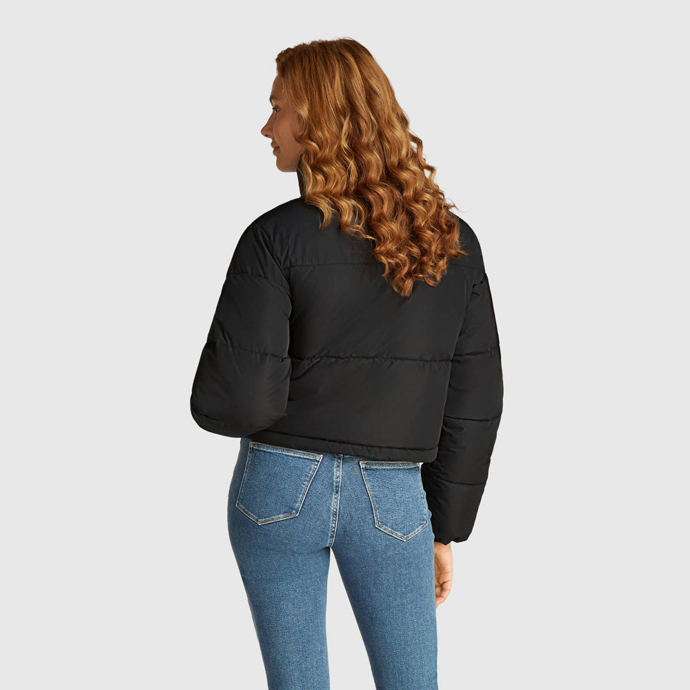 Cropped Puffer  Jacket - Black