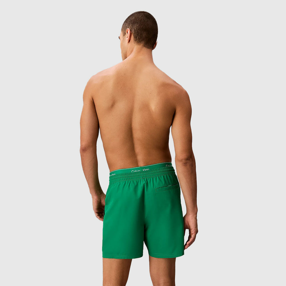 Medium Drawstring Swim Shorts -  Green