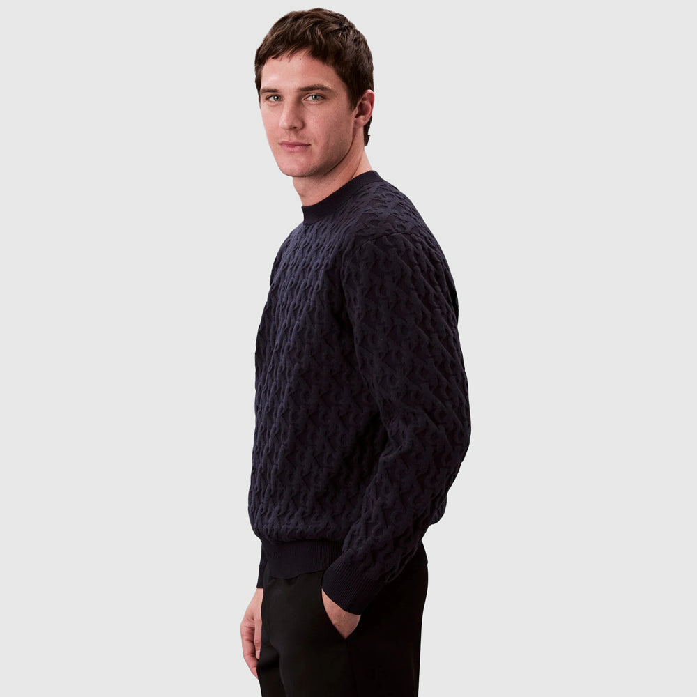 Embossed CK Sweater - Navy