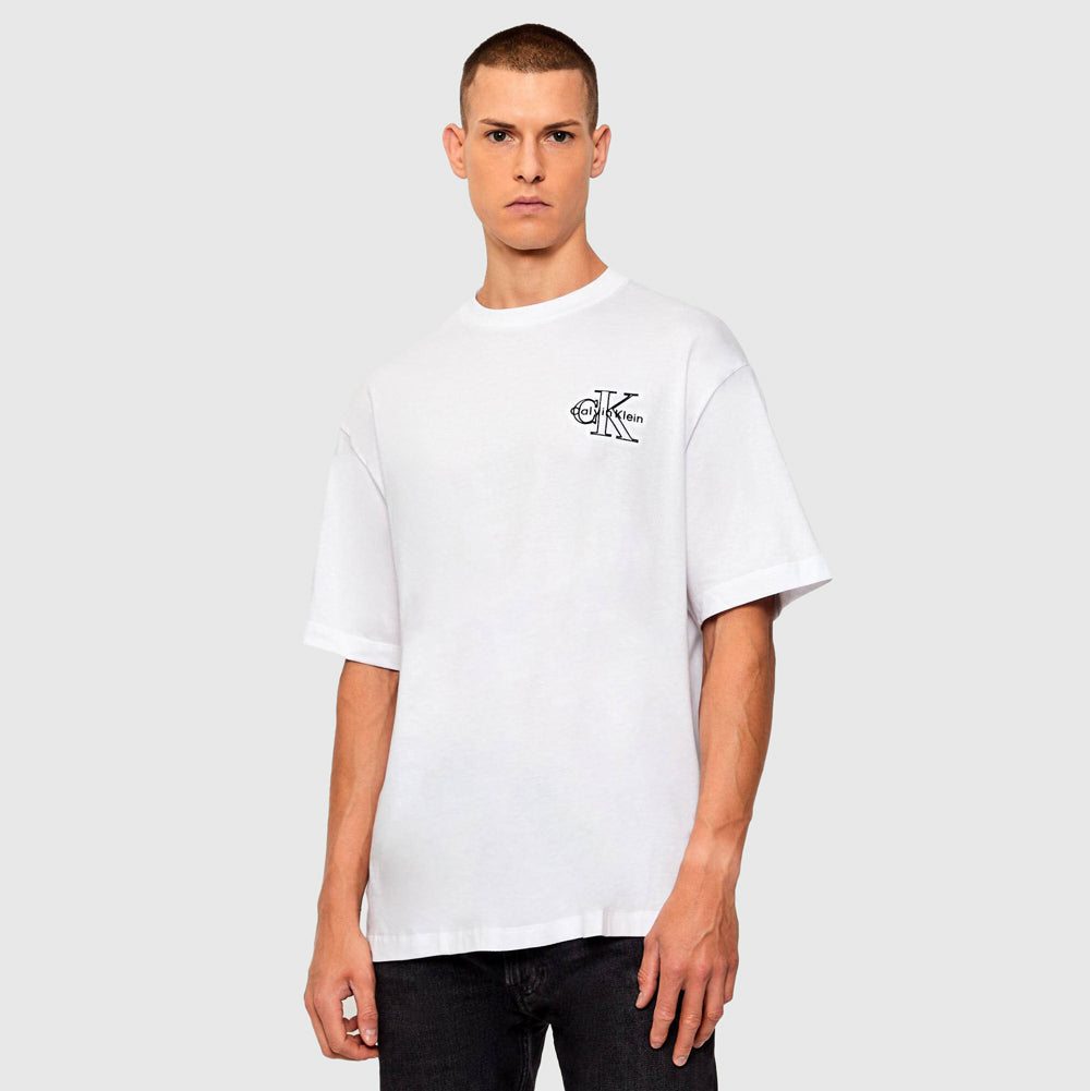 Calvin Klein Seasonal Monologo T-Shirt - White |ThirdBaseUrban