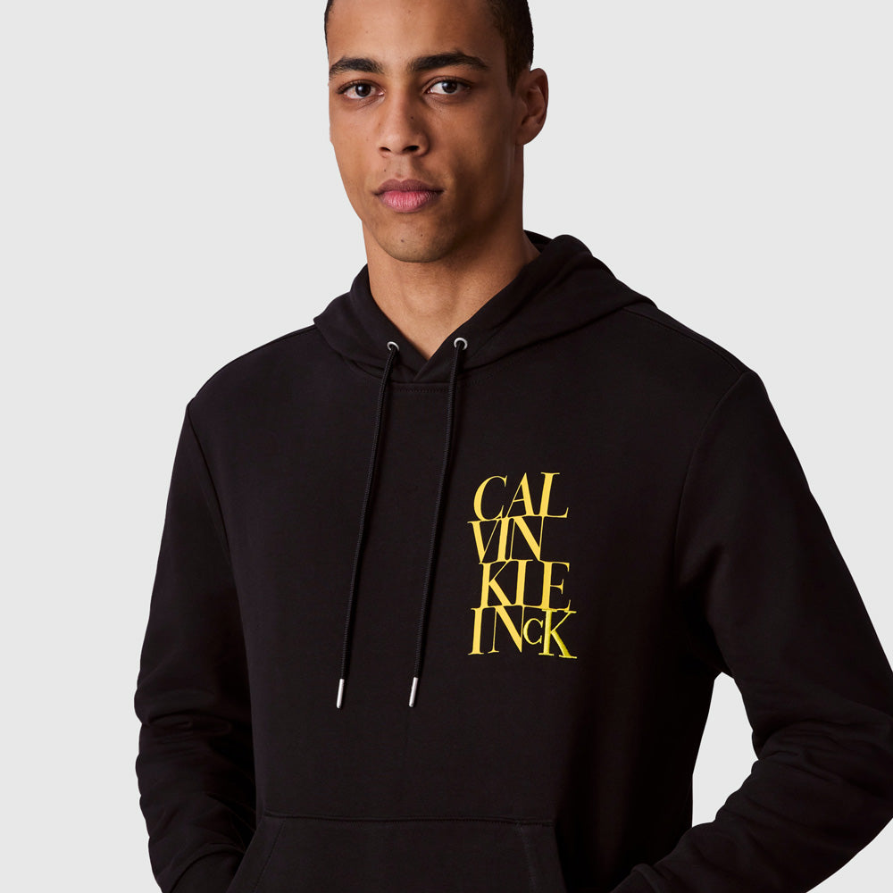 Terry Calvin Stack Hoodie - Black