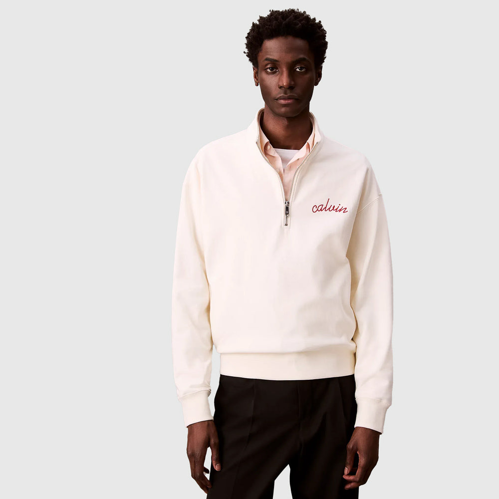 Calvin Klein Premium Terry Sweatshirt - Offwhite |ThirdBaseUrban