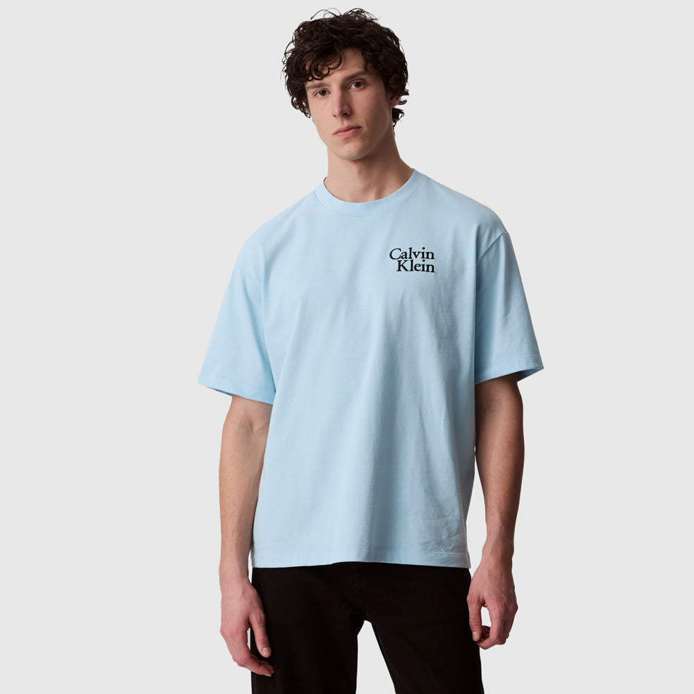 Calvin Klein Script Graphic T-Shirt - Light Blue |ThirdBaseUrban