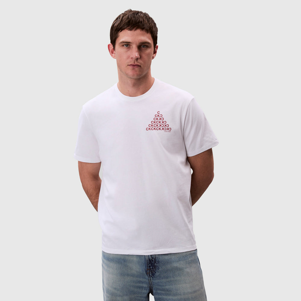 Calvin Klein Pyramid Graphic T-Shirt - White |ThirdBaseUrban