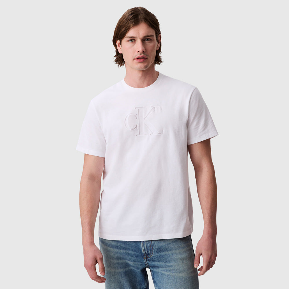 Calvin Klein Deboss Graphic T-Shirt - White |ThirdBaseUrban
