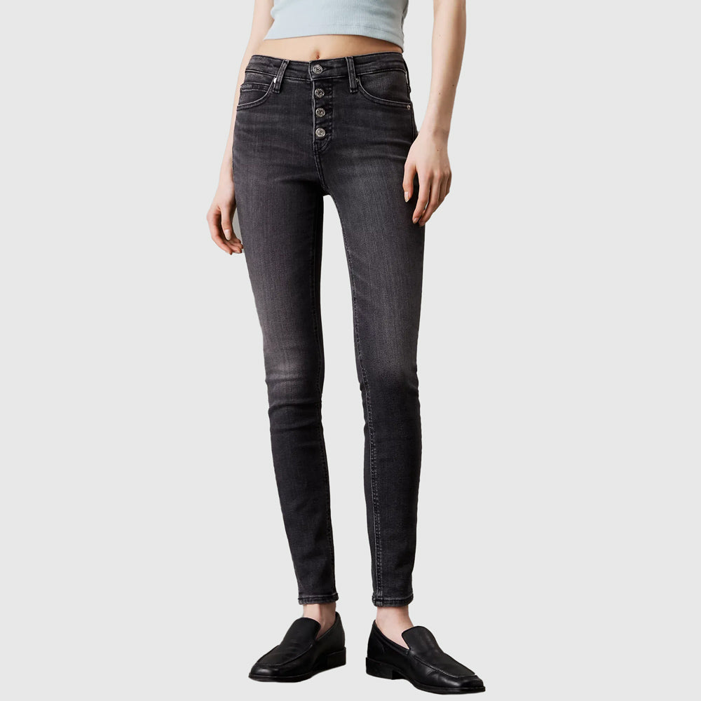 Calvin Klein Mid Rise Skinny Jeans Denim Black |ThirdBaseUrban