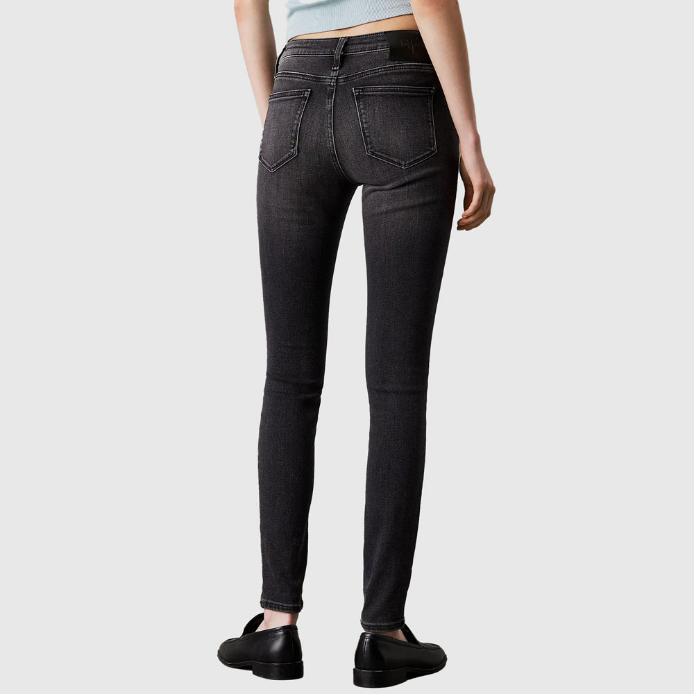 Mid Rise Skinny Jeans - Denim Black