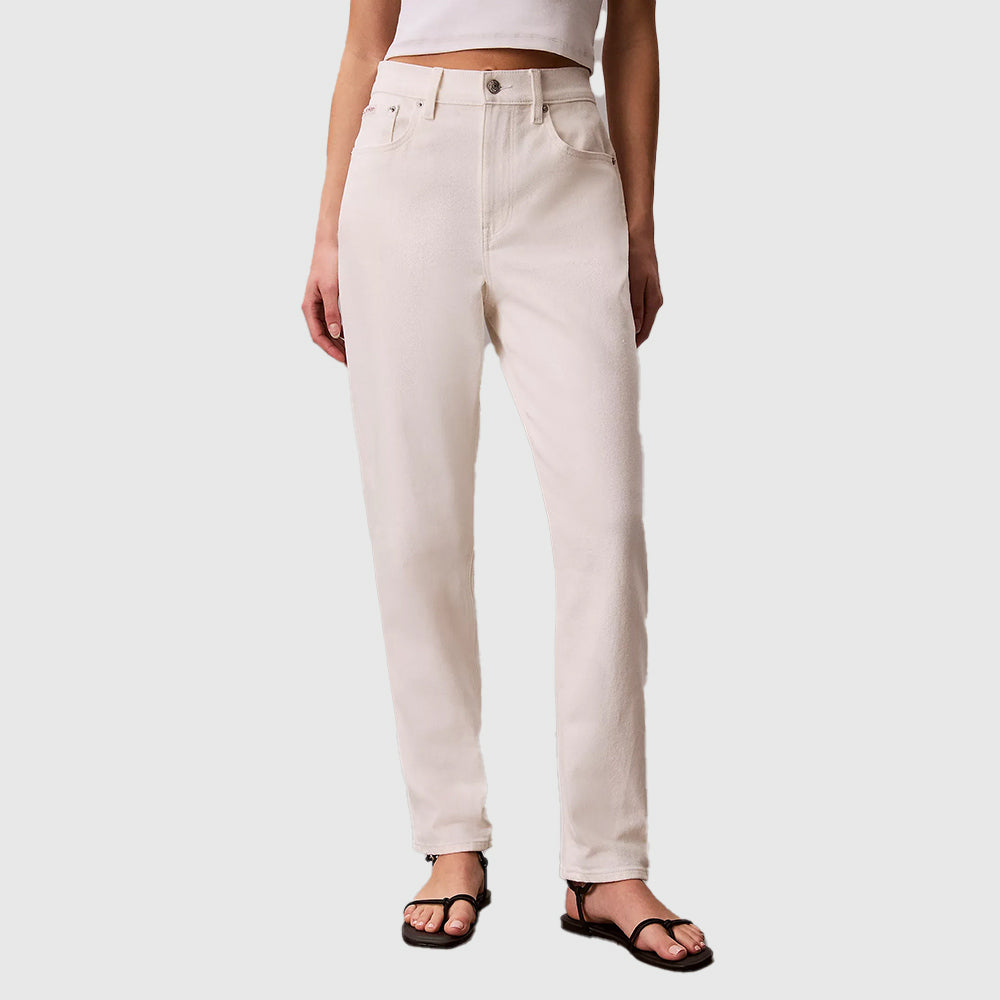 Mom Jean Chalk White - White