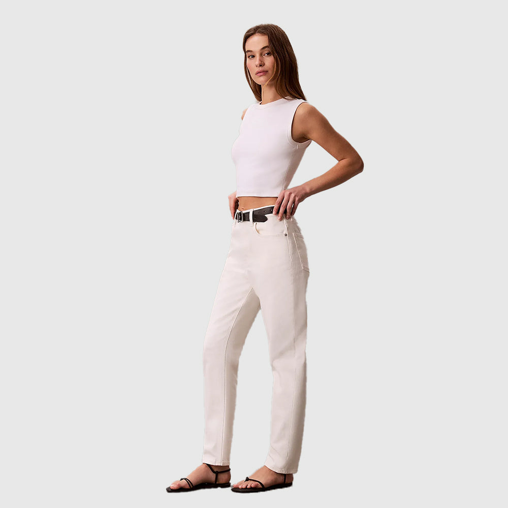 Mom Jean Chalk White - White