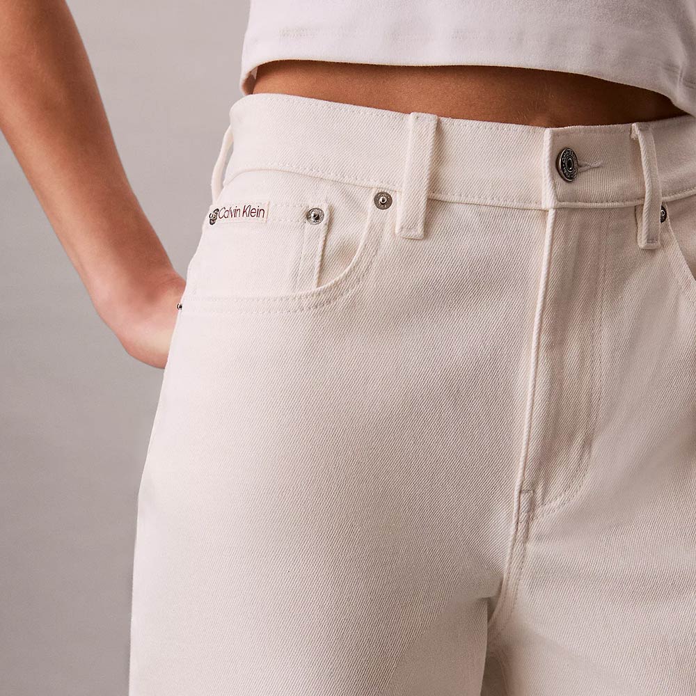 Mom Jean Chalk White - White