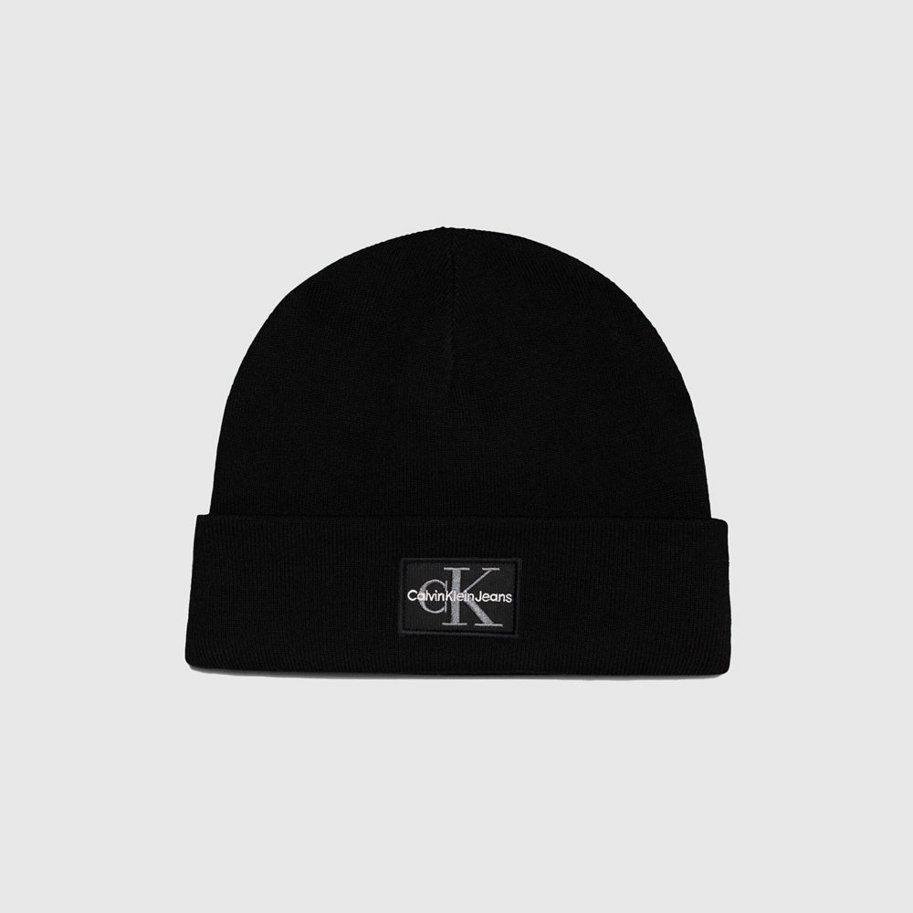 Calvin Klein Patch Beanie Warm - Black |ThirdBaseUrban