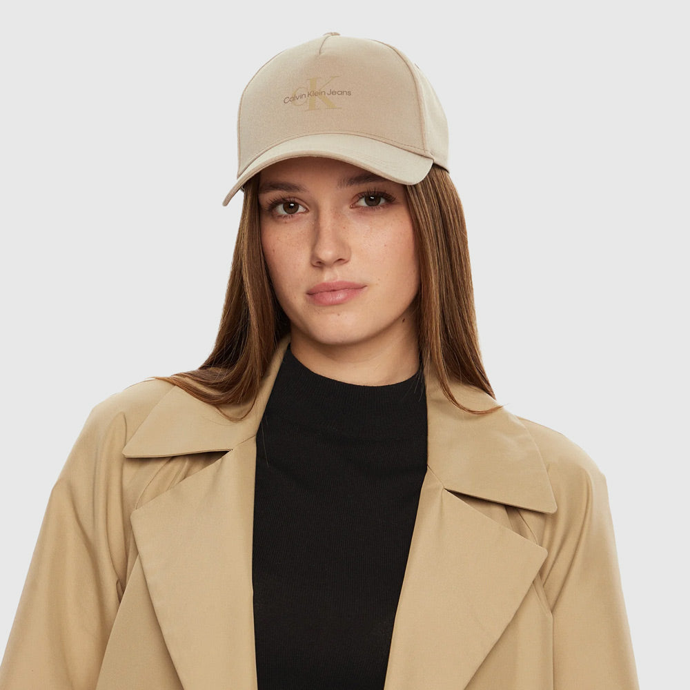 Calvin Klein Mono Logo Print Cap - Beige |ThirdBaseUrban