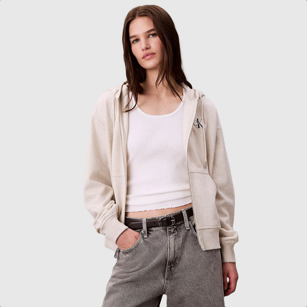 Calvin Klein French Terry Hoodie - Beige |ThirdBaseUrban
