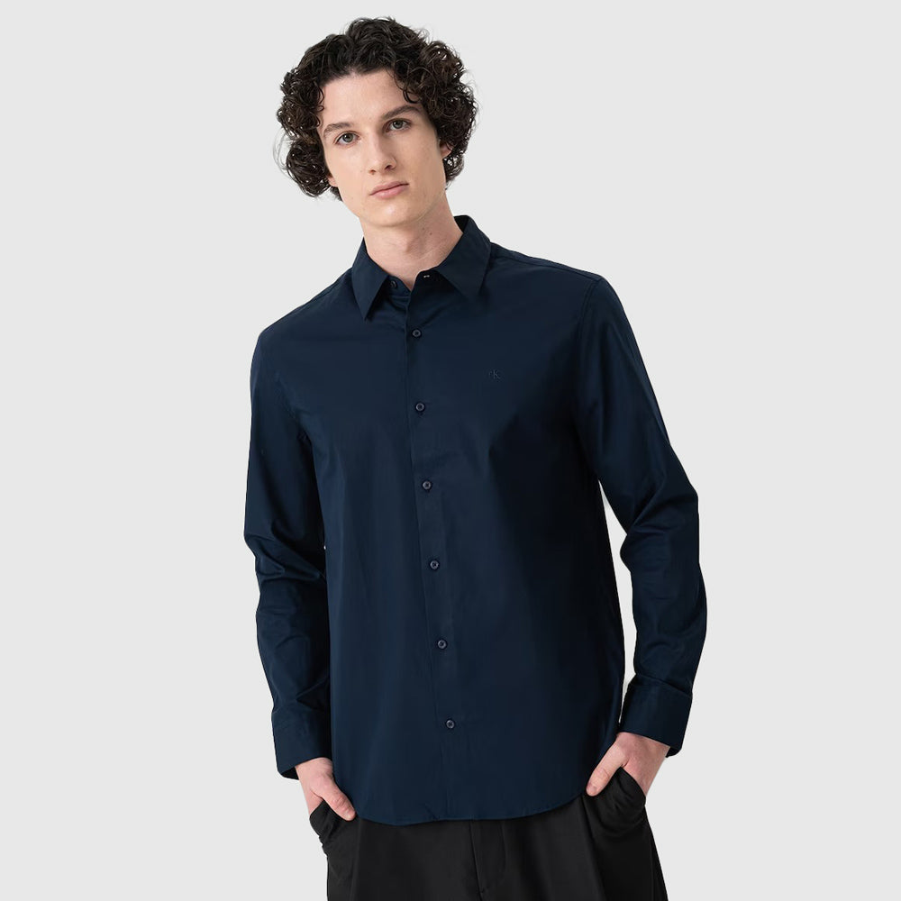 Calvin Klein Stretch Classic Shirt - Navy |ThirdBaseUrban