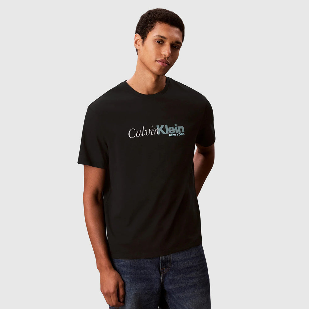 Calvin Klein Cursive Graphic T-Shirt - Black |ThirdBaseUrban