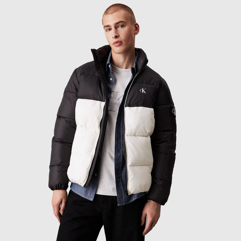 Calvin Klein Blocking Puffer Jacket - Black Multi |ThirdBaseUrban