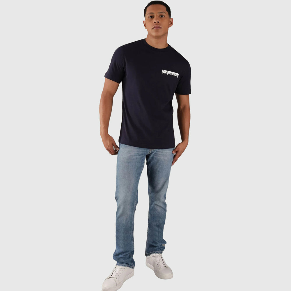 Calvin Klein Box Logo T-Shirt - Navy |ThirdBaseUrban