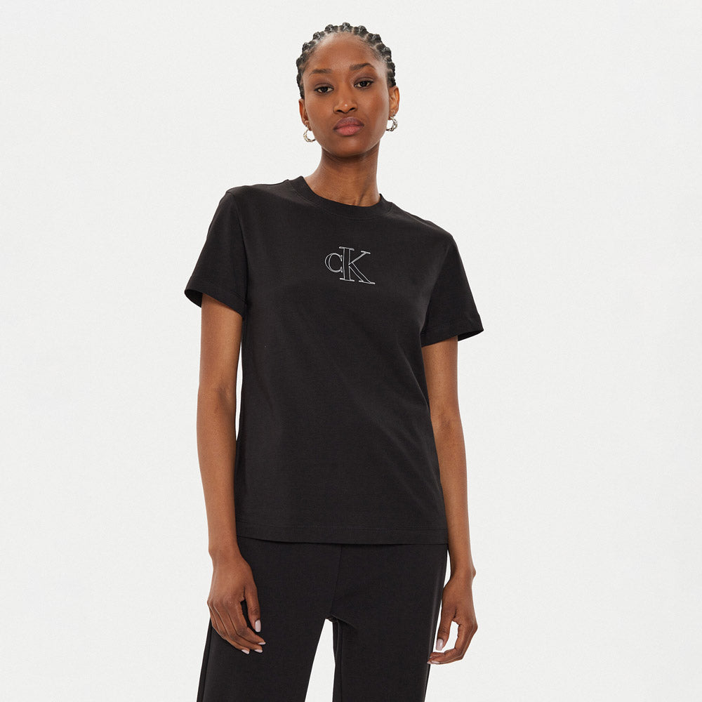 Outlined Ck  T-Shirt - Black