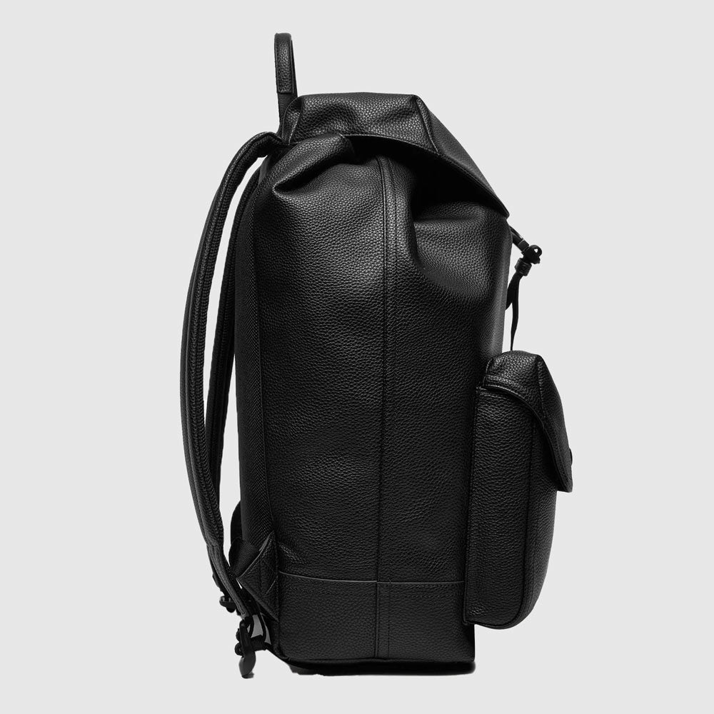 Over Webbing Flap Backpack - Black