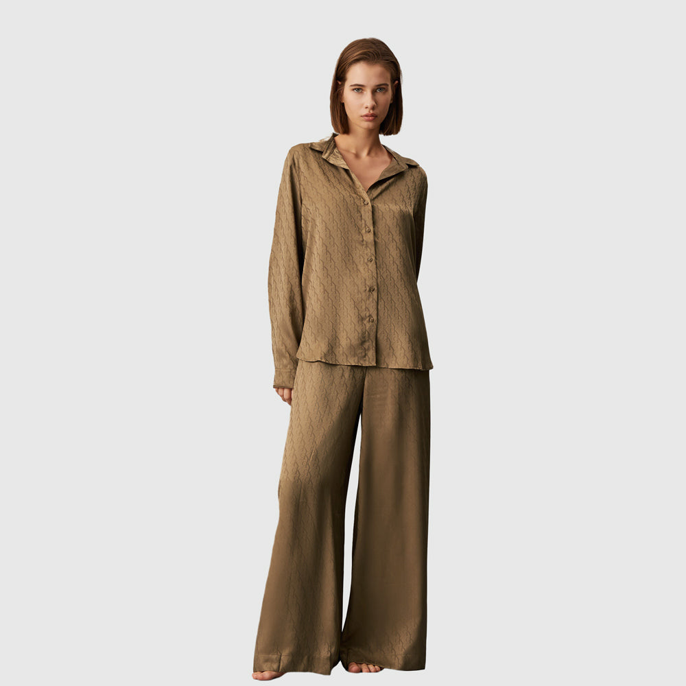 Calvin Klein Satin Pajama Pants - Brown |ThirdBaseUrban