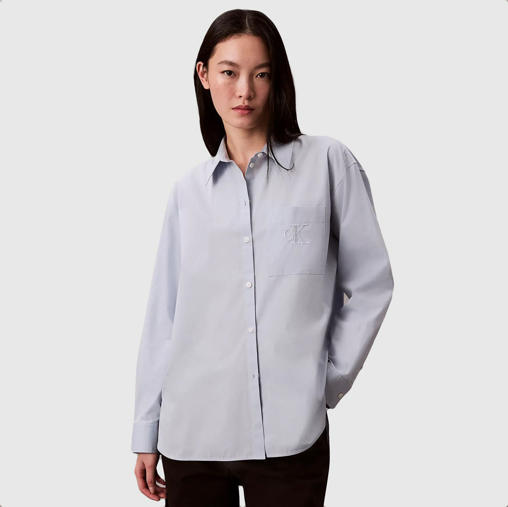 Calvin Klein Poplin Relaxed Shirt - Light Blue |ThirdBaseUrban