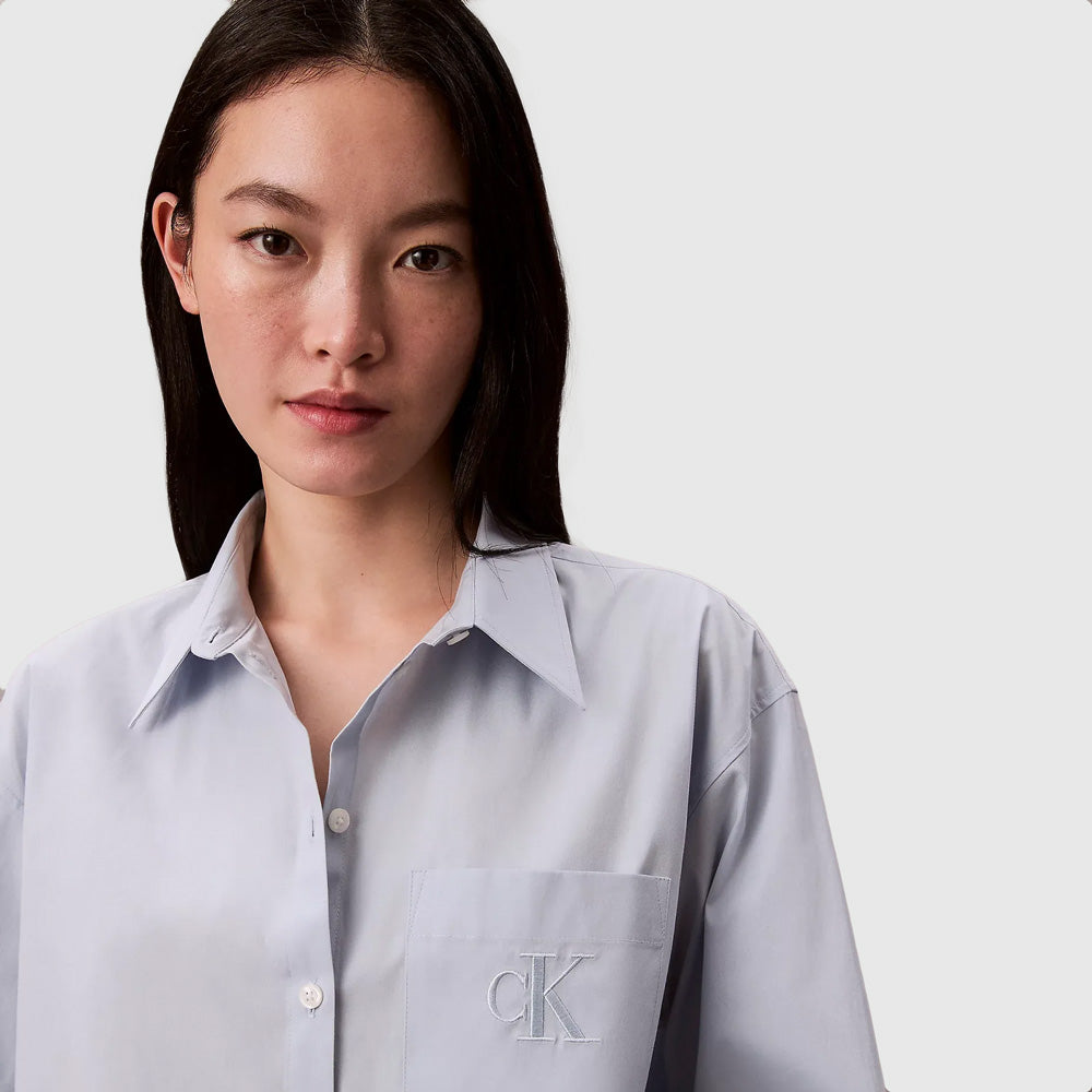 Poplin Relaxed Shirt - Light Blue