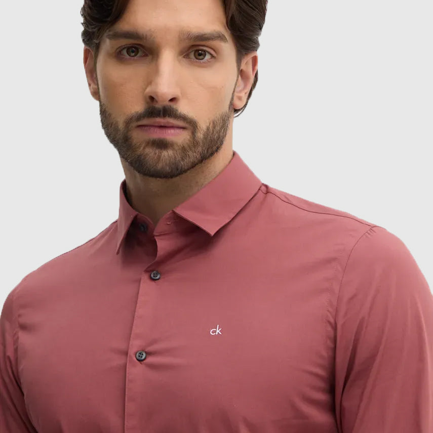 Poplin Slim Shirt - Red