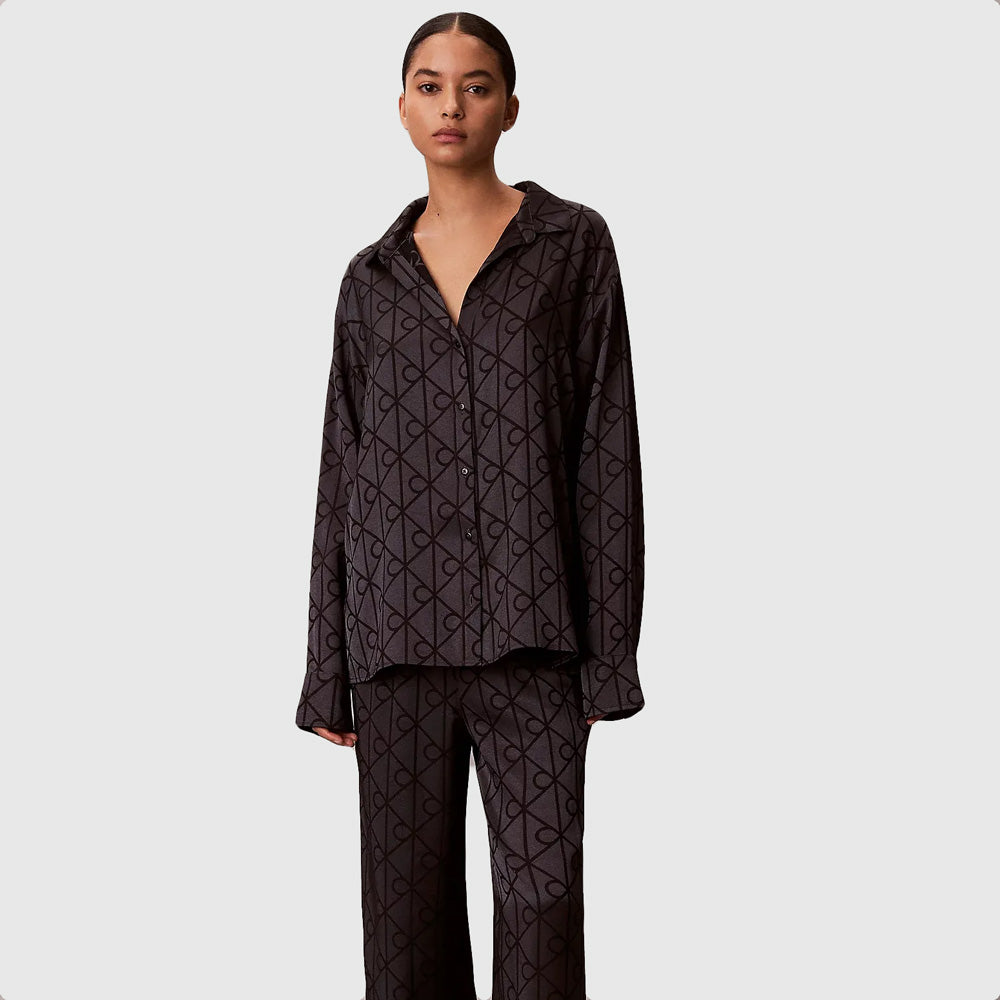 Calvin Klein Relaxed Aop Shirt - Black |ThirdBaseUrban