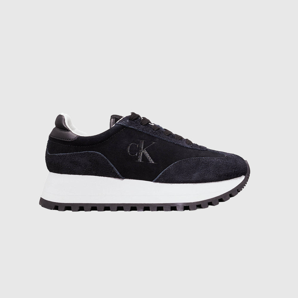 Calvin Klein Suede Laceup Runner  - Black/ White |ThirdBaseUrban