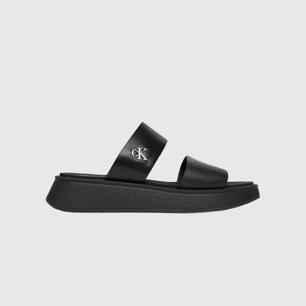 Calvin Klein Double Strap Slide - Black |ThirdBaseUrban